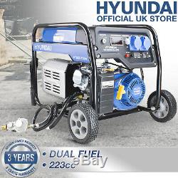 Petrol or LPG Gas Generator Electric Start 3200w 3.2kW 4kVa Catering HYUNDAI