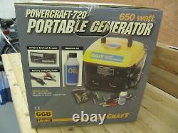 Portable Electric Generator. 650 Watt. Petrol, Powercraft 720