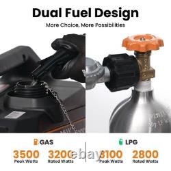 Portable Generator Inverter 3.5KVA 3200W Petrol / LPG Dual Fuel Genset Wheel Kit