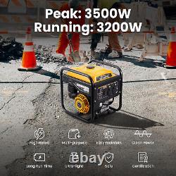 Portable Inverter Generator 3200W Digital Display Camping RV travel jobsites