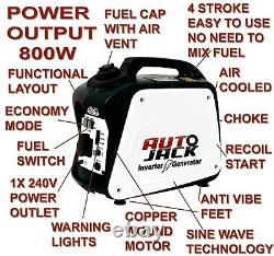 Portable Inverter Petrol Generator 4 Stroke 2.6HP 800W 12V 240V COLLECTION ONLY