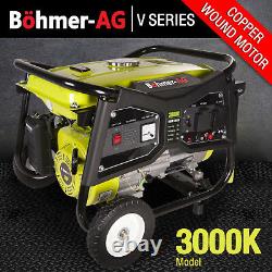 Portable Petrol Generator 2700w Electric Backup Camping Power Bohmer 3000K