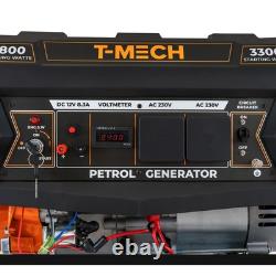 Portable Petrol Generator 3300W 7HP 4 Stroke 210cc Electric Key Start Digital