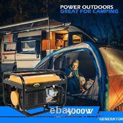 Portable Petrol Generator 4-Stroke 4000w Electric Recoil Start Camping Power UK