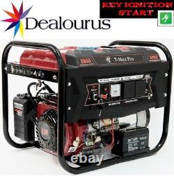 Portable Petrol Generator 6000W-E 3.0 KVA 8HP Quiet Power Electric Key Start