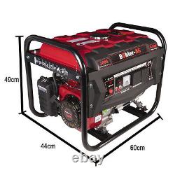 Portable Petrol Generator 6500w Bohmer Electric 8HP 3.4KVA Quiet Camping Power