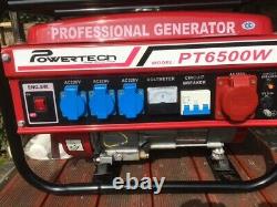 Portable electric generator 6.5 Kw. Petrol. Never been started. 5 Power outlets