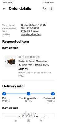 Portable patrol generator 3300W 7HP 4 Stroke, 210cc, electric key start digital