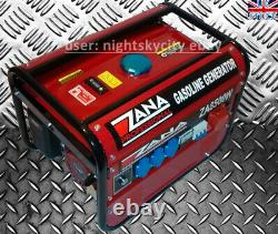 RRP 1495! Now only £395! Zana Petrol Generator 8500w extreme power & value