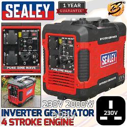 SEALEY 2500w Petrol Generator Inverter Pure Sine Wave Instant Power 4 Stroke