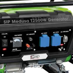 SIP MEDUSA Portable Petrol Generator T2500W 2200W 7hp 212cc 4 Stroke Engine 15L