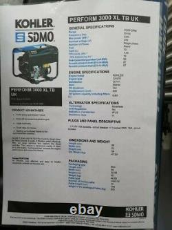 Sdmo Perform 3000 XL 3000w Generator 110 / 230v