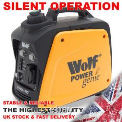 Silent Inverter Generator Wolf 800w Petrol 4 Stroke Portable Camping Power