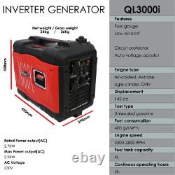 Spark Petrol Generator Silent Portable Inverter generator 3000W 300W Suitcase