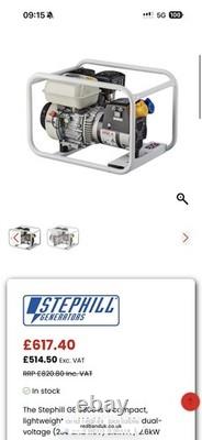 Stephill GE3300 3.3kVA Generator Petrol (Almost brand new) Stephill GE3300 3.3kVA Generator Petrol (Almost brand new)