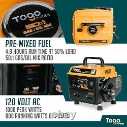 Togopower Gg1000 800 Rated 1000 Peak Watts Gasoline Powered Portable Generator