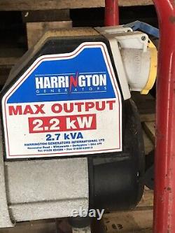 Used Harrington Generator 2.7KVA 110v or 240v Collection Only DT6
