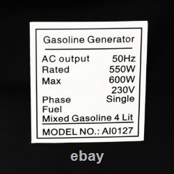 Variable Frequency Silent Portable Petrol Generator Rated At 550 Hand Start