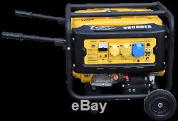 Villiers V6000ES Electric Start Petrol Generator 5.5kw 6Kva with wheel kit