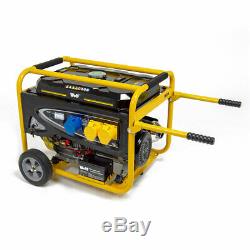 Wolf Petrol Generator 6500w 8.75kva 15HP with Wheels 110v 230v Portable 4 Stroke