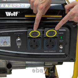 Wolf Petrol Generator WPL3000LR 2500w 3.12KVA 5.5HP 4 Stroke Single Voltage