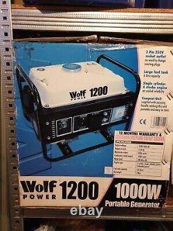 Wolf Power 1200 Portable Petrol Generator, 4-stroke engine, 1200W Max out