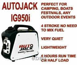 Autojack Portable Onduleur Valise Silencieux Essence Générateur 4 Stroke 800w 240v