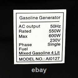 Générateur D'essence Portable Max 600w 220v 2stroke 2hp Main Start Maison De Phase Unique
