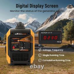 Générateur Inverseur Portable 2000W Essence Silencieux Écran Numérique Compact et