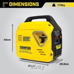 Générateur Inverter à Double Carburant Champion 92001i 2200W GPL/Essence Ultra Silencieux