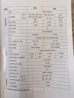 Générateur Inverter à Essence 2200i 2,2 kW Équivalent Honda EU22i Clarke Sample