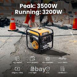 Générateur Inverter à Essence Portable 3200W pour Camping et Recharge de Téléphone en Extérieur