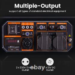 Générateur Inverter à Essence Portable 3200W pour Camping et Recharge de Téléphone en Extérieur