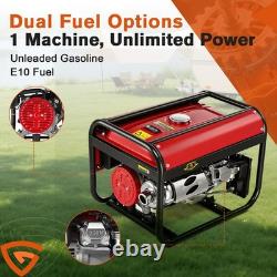 Générateur à essence 274CC 7.5HP bi-carburant 3500W pour camping/alimentation extérieure