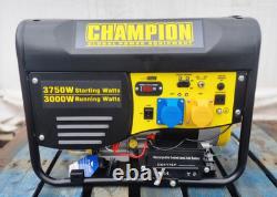 Générateur à essence Champion 3000w pour bateau de camping DIY avec démarrage par bouton-poussoir