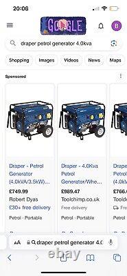 Générateur à essence Draper 23984 4,0 kVA / 3,5 kW