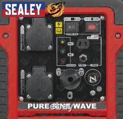 Générateur à essence SEALEY 2500w Inverter Onde Sinusoïdale Pure Puissance Instantanée 4 Temps