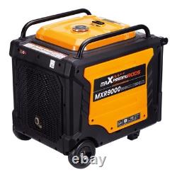 Générateur à essence portable 7500W 8000W avec roues, démarrage électrique, interface ATS