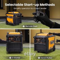 Générateur à essence portable 7500W 8000W avec roues, démarrage électrique, interface ATS
