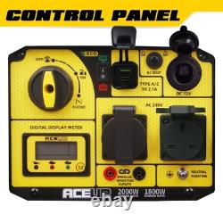 Générateur à onduleur portable Aceup Energy 2000 Watts alimenté par essence