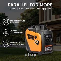Générateur d'onduleur portable 2000W à essence pour camping, voyage en camping-car et chantiers de travail