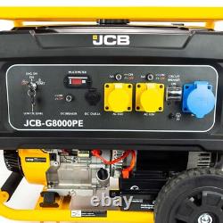 Générateur de site JCB 7,9 kW 9,8 kVA essence 115V 230V 15 ch 457 cc démarrage électrique