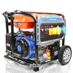 Générateur de site à cadre ouvert P1 essence 7,9 kW / 9,8 kVa avec démarrage électrique et kit de roues