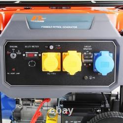 Générateur de site à cadre ouvert P1 essence 7,9 kW / 9,8 kVa avec démarrage électrique et kit de roues