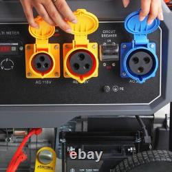 Générateur de site à cadre ouvert P1 essence 7,9 kW / 9,8 kVa avec démarrage électrique et kit de roues