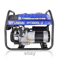 Générateur essence 3,2 kW / 4 kVA Démarrage par lanceur Châssis ouvert Hyundai sur site