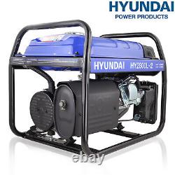 Générateur essence HYUNDAI 2200W Démarrage par lanceur 2,2 kW 2,8 kVA Portable à faible bruit.