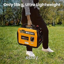 Générateur essence inverter portable en valise silencieux de 1,8 kW-2,3 kVA, 18,5 kg, pour le camping.