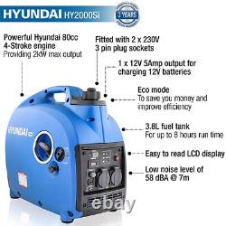 Générateur onduleur portable à essence Hyundai HY2000Si de 2000W