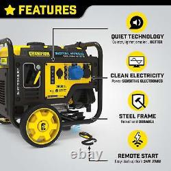 Générateur onduleur portable hybride numérique à essence Champion 3600 watts de type cadre